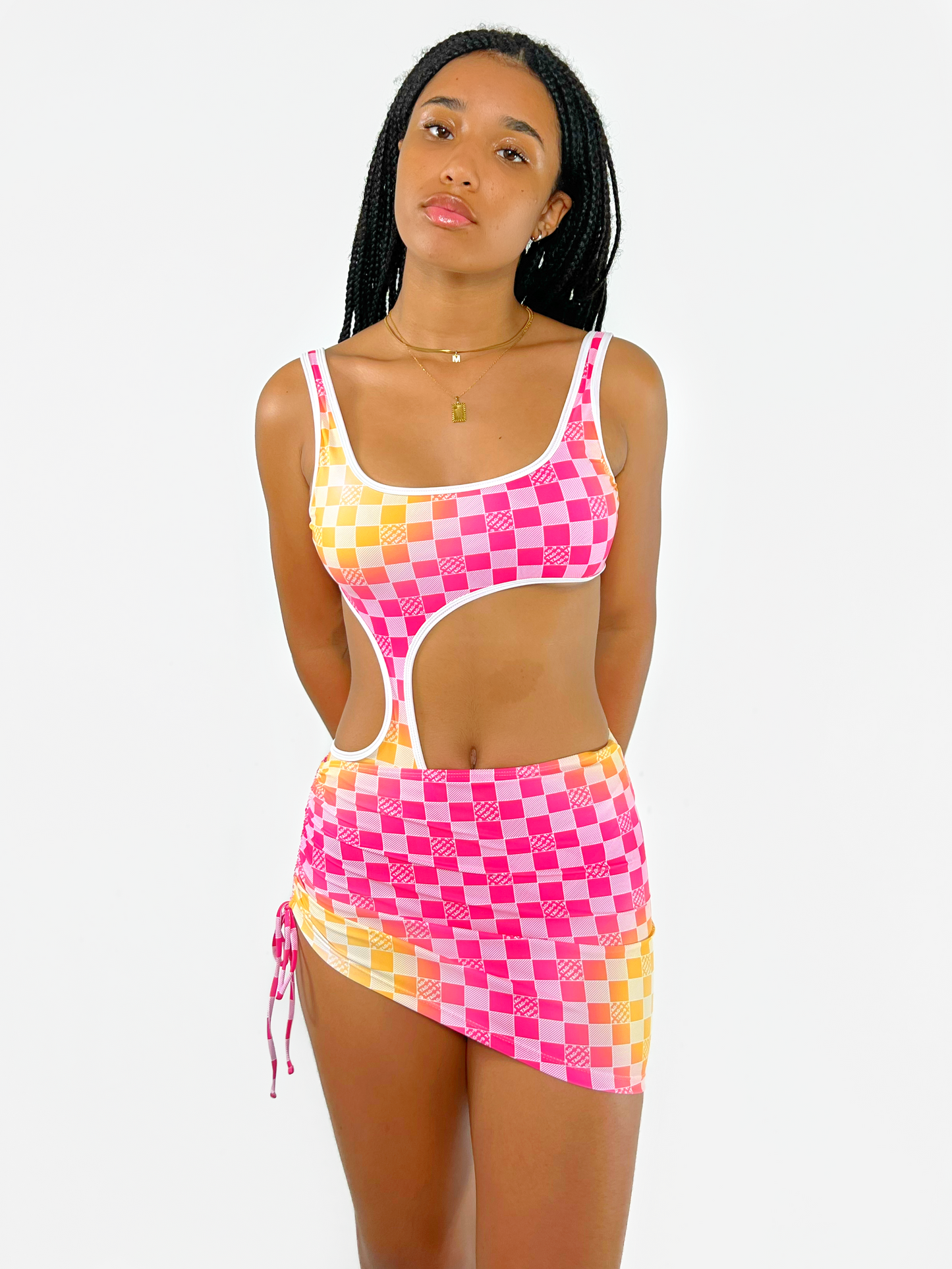 
                  
                    Viva Rose Checks Skirt
                  
                